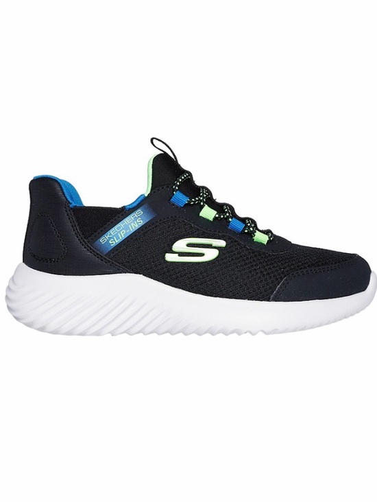 Skechers Other - Skechers Kids Black Slip-On Sneaker with Blue & Lime Accents.Brand new.